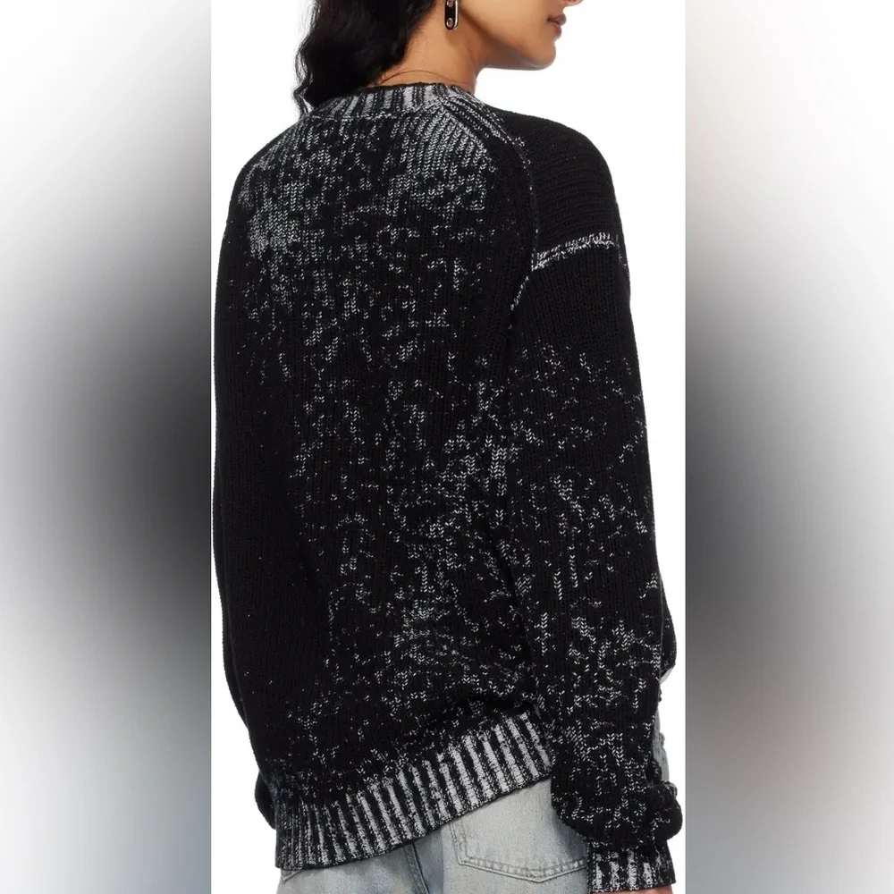 Acne Studios FLORAGATAN 13 Black Acid Wash Sweater Size L Designer Luxury Grunge - Picture 11 of 11